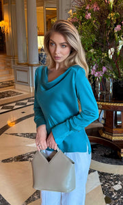 Claudia Silk Cowl Neck Blouse