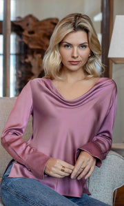 Claudia Silk Cowl Neck Blouse