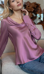 Claudia Silk Cowl Neck Blouse