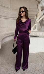 Claudia Silk Cowl Neck Blouse