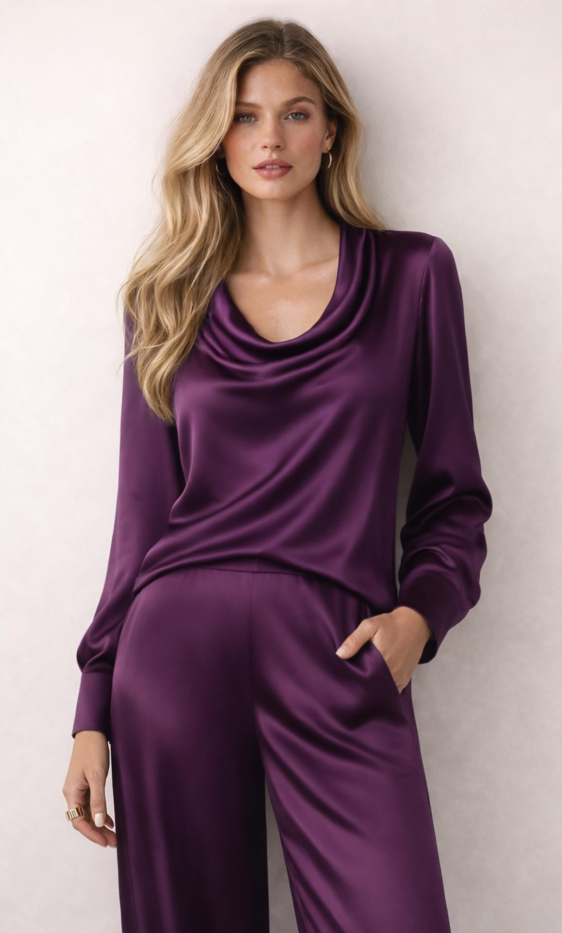 Claudia Silk Cowl Neck Blouse - 100% Silk | Ravella Luxury Silkwear