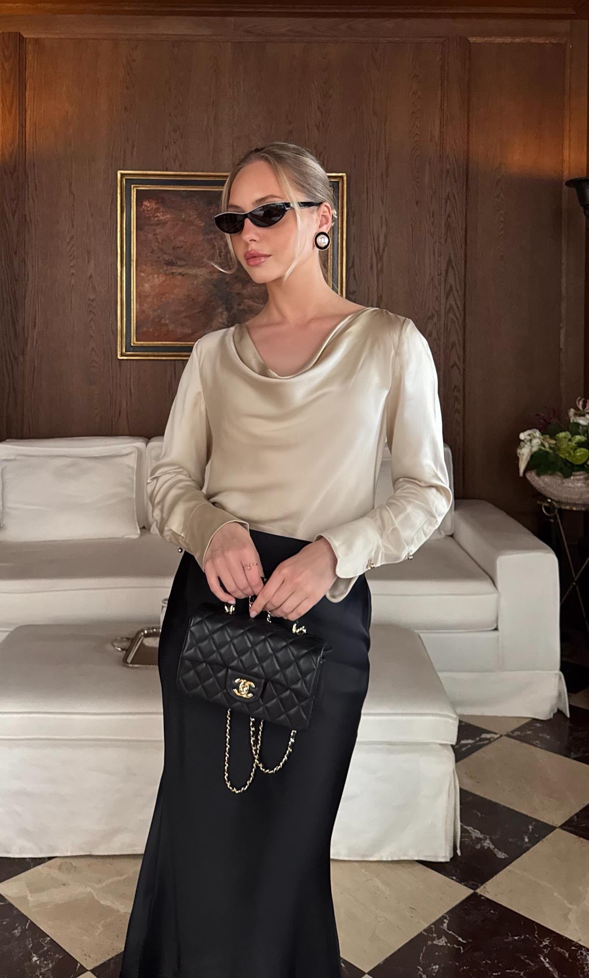 Claudia Silk Cowl Neck Blouse - 100% Silk | Ravella Luxury Silkwear