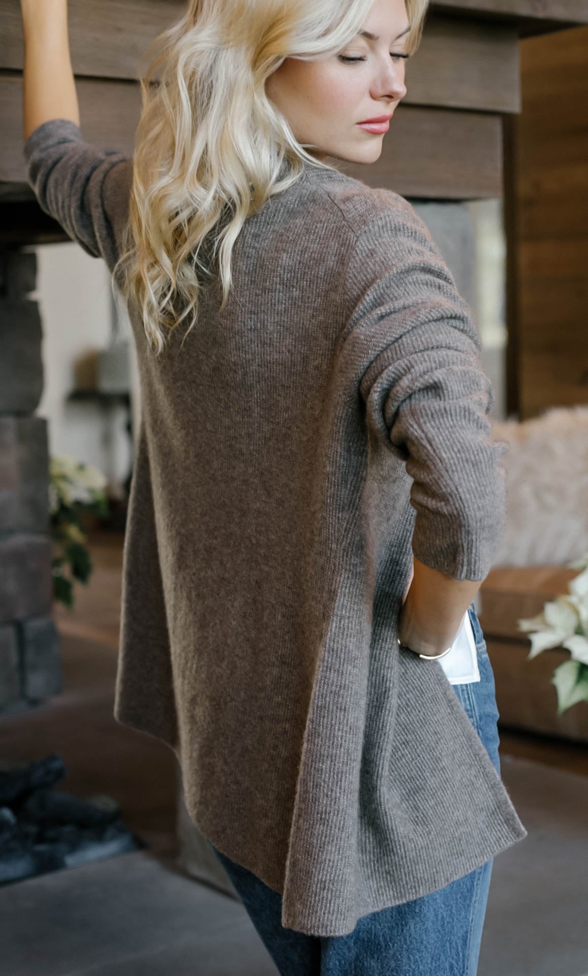 Jolie Wrap Cardigan - Cashmere & Silk | Ravella Luxury Knitwear