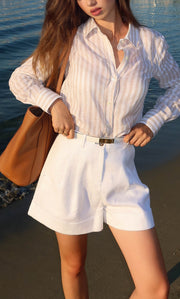Selena Italian Linen Shorts