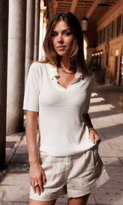 Mara Silk Knit Polo