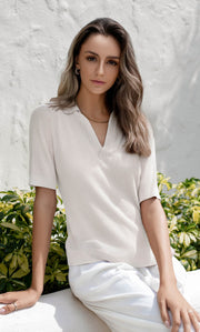 Mara Knitted Silk Polo