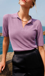 Mara Silk Knit Polo