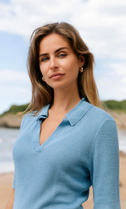 Mara Knitted Silk Polo