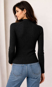 Mia Cashmere Mock Neck Sweater