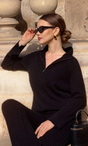 Nevara Zipper Cardigan - Cashmere & Silk