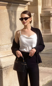 Nevara Zipper Cardigan - Cashmere & Silk