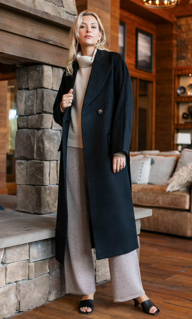 Raphaella Double-Breasted Cashmere Coat