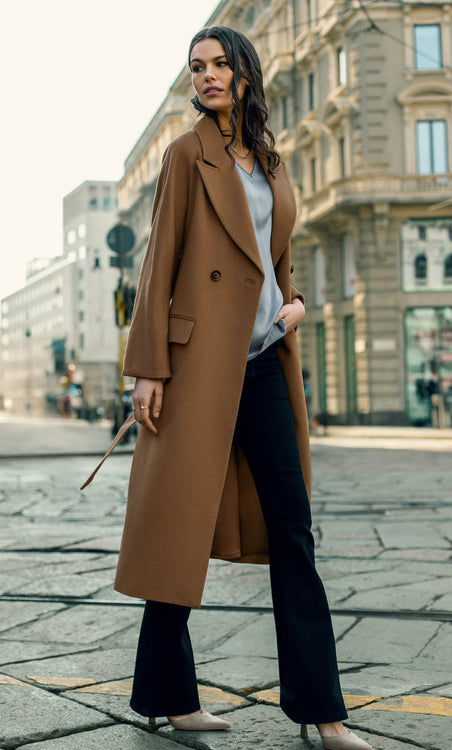 Raphaella Double-Breasted Cashmere Coat