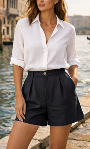Selena Italian Linen Shorts
