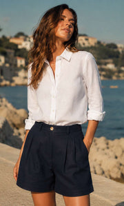 Selena Italian Linen Shorts