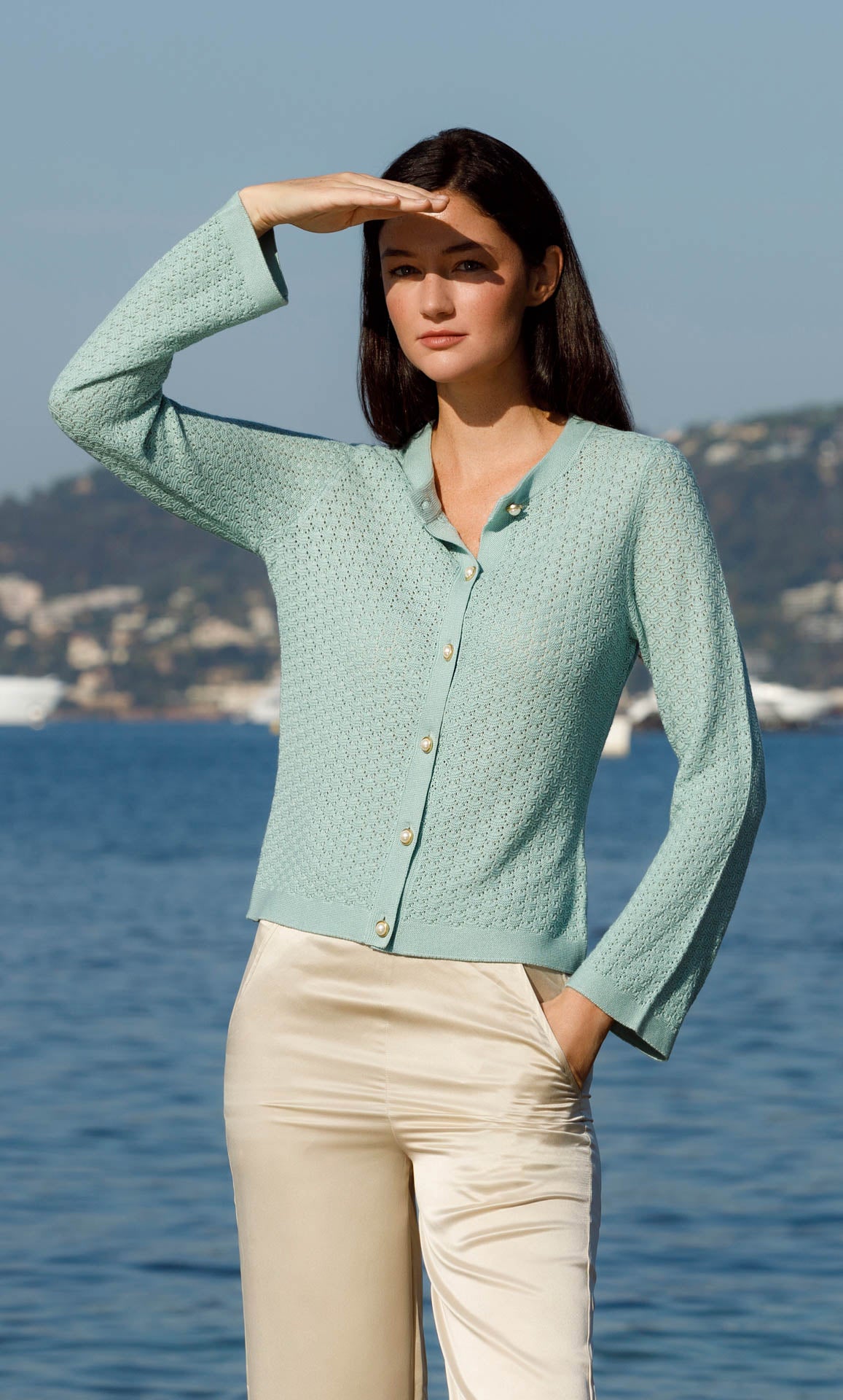 Shelly Knitted Cardigan - Silk & Cashmere | Ravella Riviera Collection