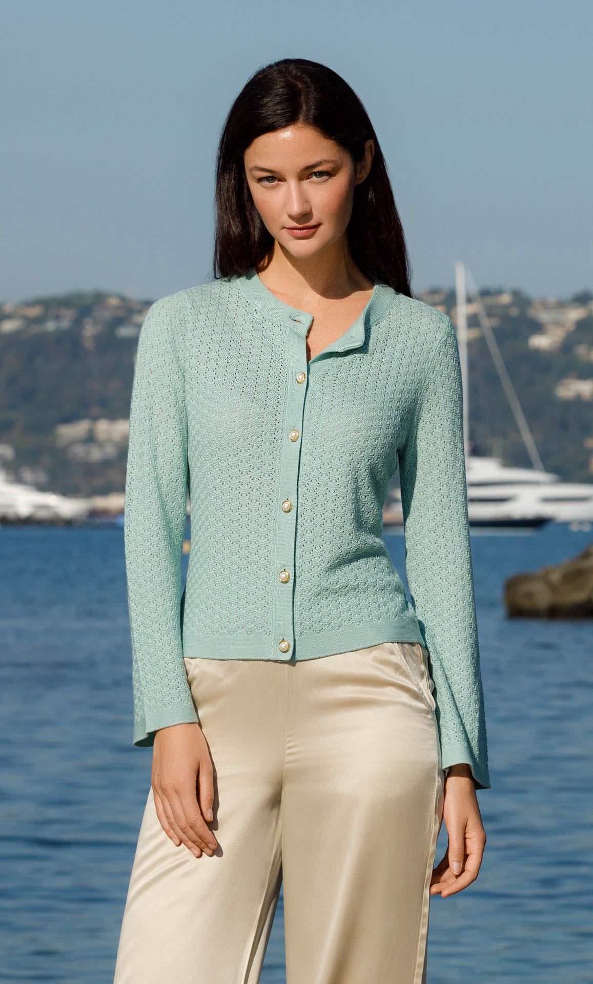 Shelly Knitted Cardigan - Silk & Cashmere | Ravella Riviera Collection