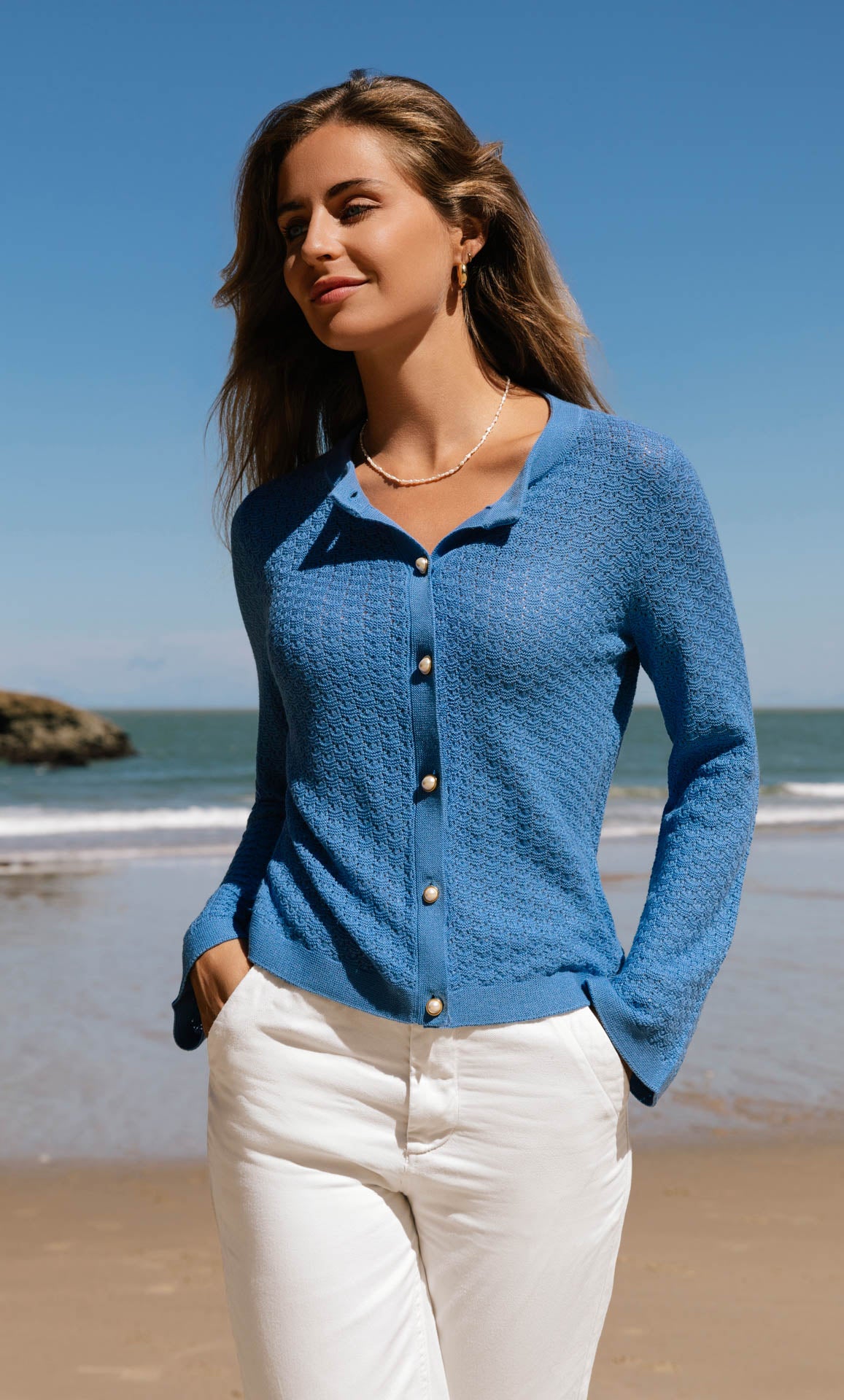 Shelly Knitted Cardigan - Silk & Cashmere | Ravella Riviera Collection