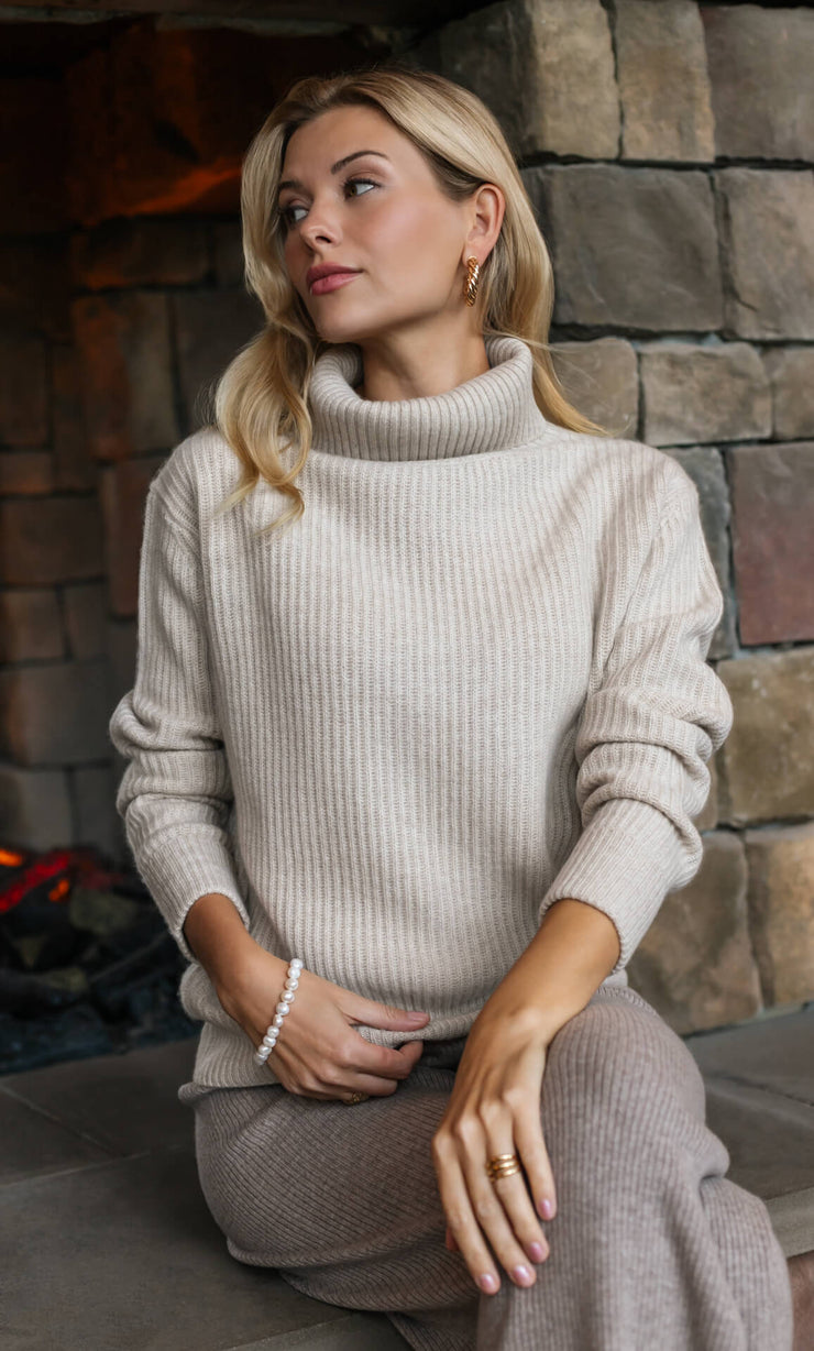 Tessa Cashmere Turtleneck Sweater - 100% Luxury Cashmere | Ravella
