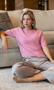 Vittoria Short-Sleeve Cashmere Sweater