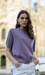 Vittoria Short-Sleeve Cashmere Sweater