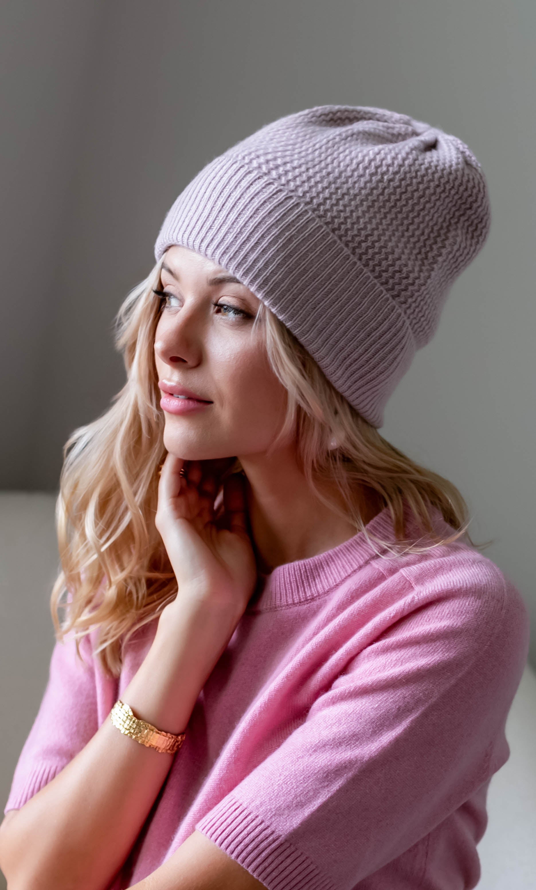 (2) 100% Cashmere Charter Club Luxury Pink & Black faux Bejeweled Knit Beanies Charter Club 100% Cashmere Hats for Women for sale | eBay main image 3