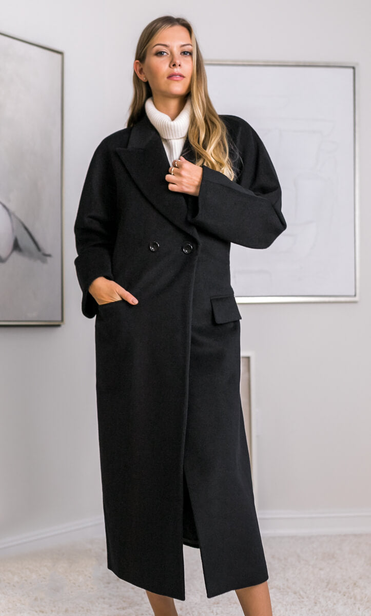 Raphaella Double-Breasted Cashmere Coat