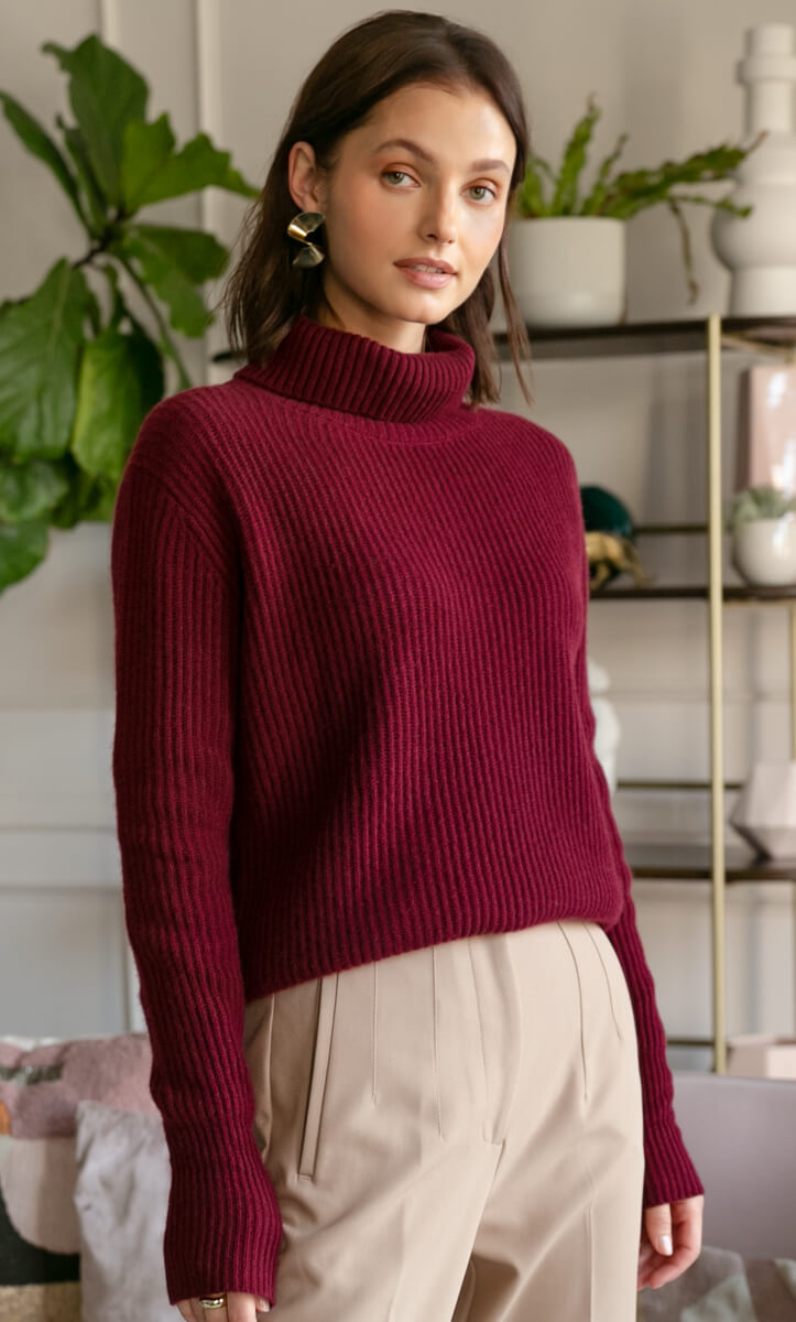 Tessa Cashmere Turtleneck Sweater