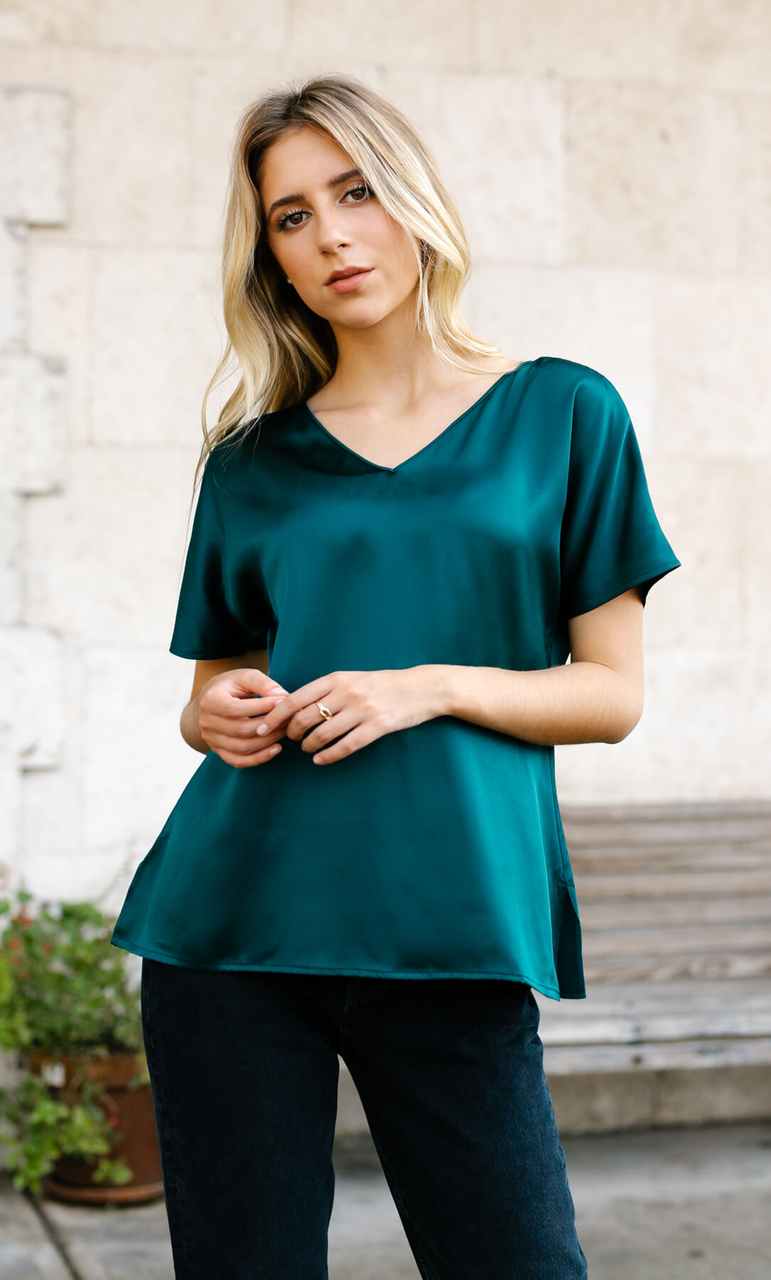 Aloe Reversible Silk Top