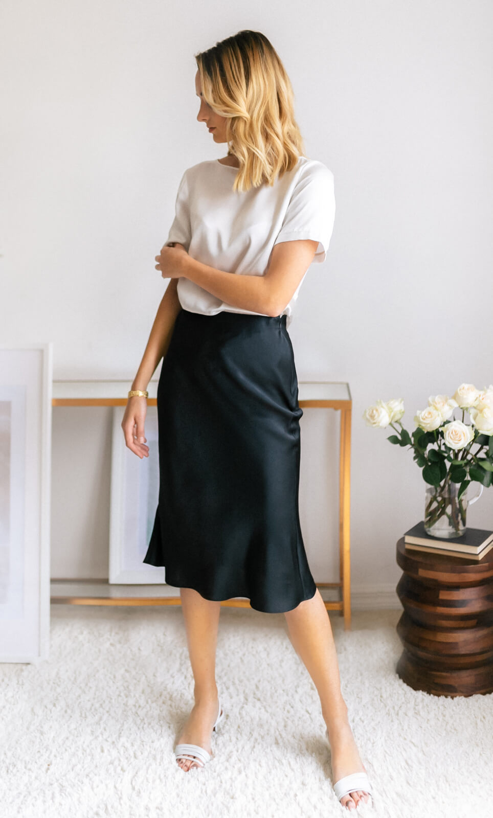 Alessa Silk Slip Skirt – 100% Silk Skirt